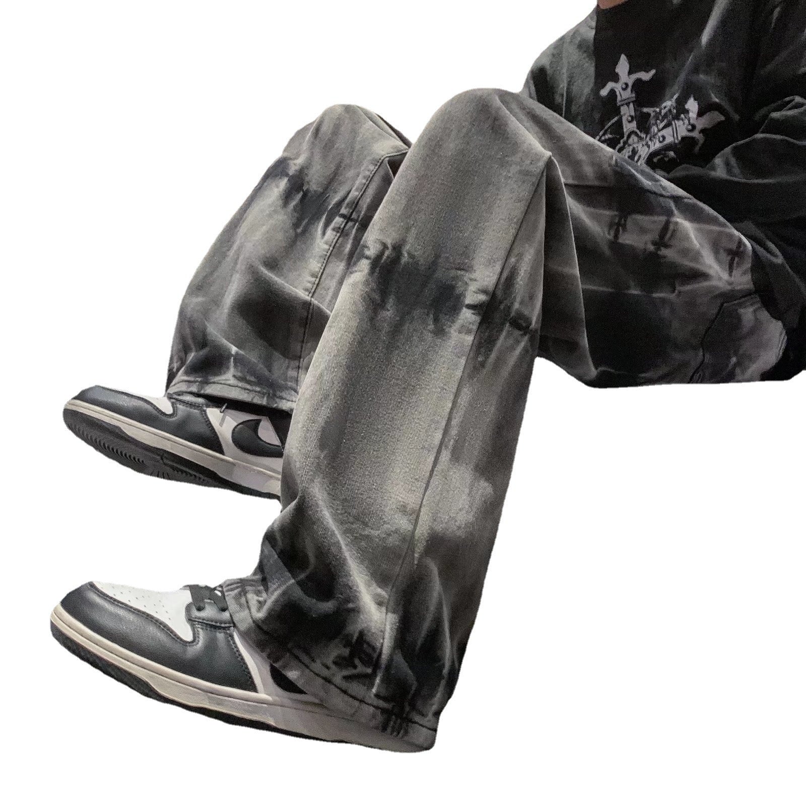 Harajuku Wind Retro Tie-Dye Baggy Denim Pants