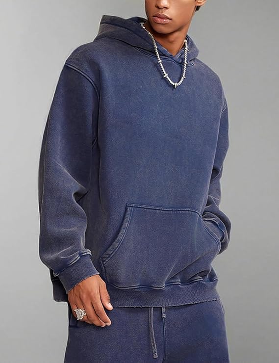 FAIABLE Acid Wash Hoodie Unisex Oversized Vintage Streetwear Hoodie