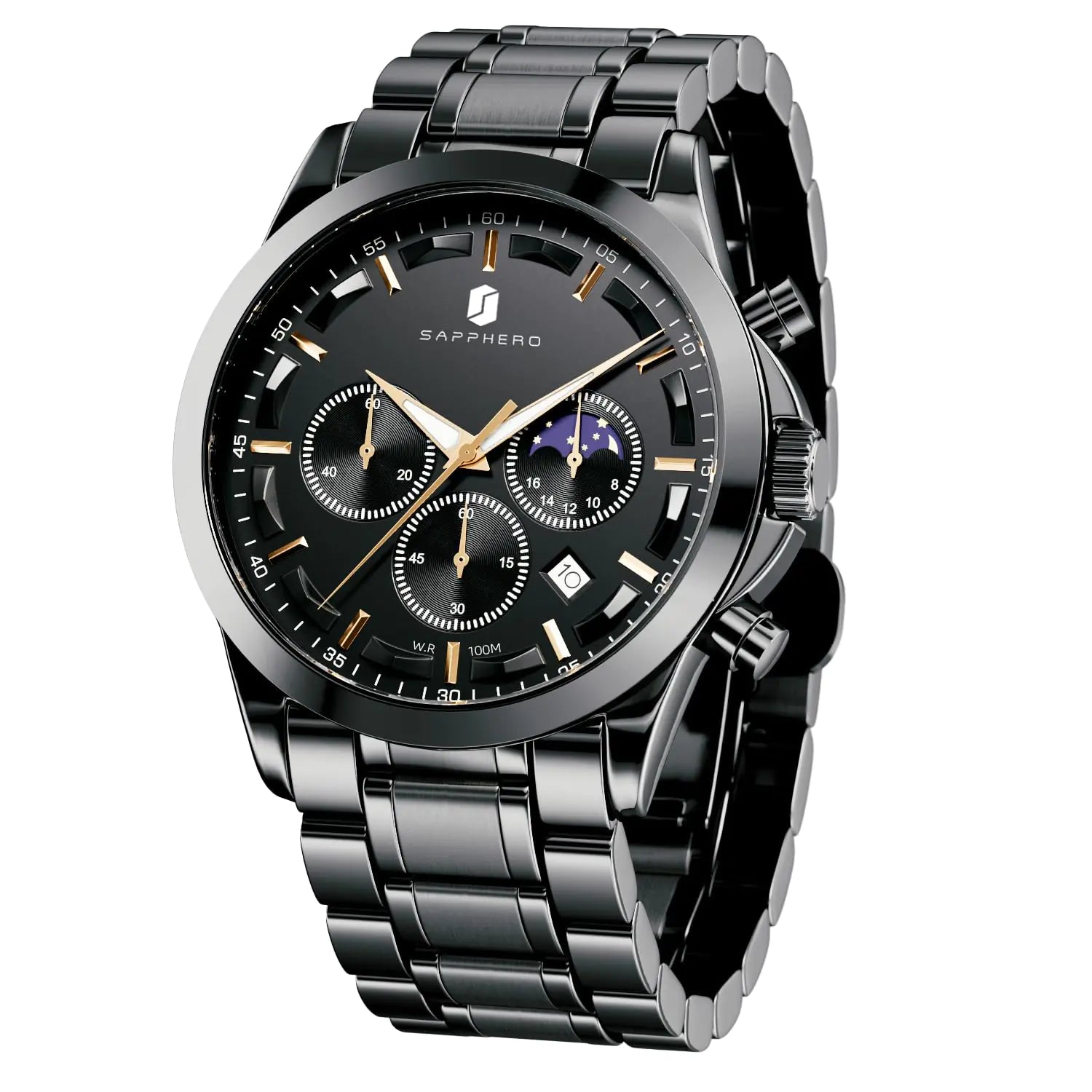 Sapphero Men's Stainless Steel Chronograph Watch