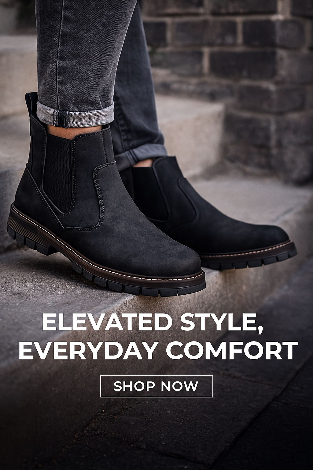 Men’s Black Nubuck Chelsea Boots